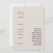Invitation Tableau 12 Mariage moderne en beige gras moderne N (Dos)