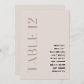 Invitation Tableau 12 Mariage moderne en beige gras moderne N (Devant / Derrière)