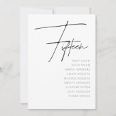 Invitation Tableau 15 Mariage moderne Numéro de tableau modèl (Devant)
