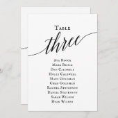 Invitation Tableau 3 Tableau de sièges noir élégant (Devant / Derrière)