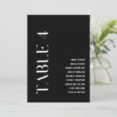 Invitation Tableau 4 Mariage moderne en gras Numéro de tablea (Debout devant)
