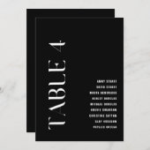 Invitation Tableau 4 Mariage moderne en gras Numéro de tablea (Devant / Derrière)