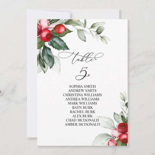 Invitation Tableau 5 Tableau des sièges (Devant)