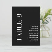 Invitation Tableau 8 Mariage moderne en gras Numéro de tablea (Debout devant)