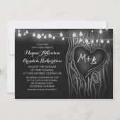 Invitation tableau à cordes lumières arbre mariage romantique (Devant)