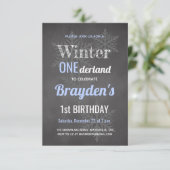 Invitation Tableau bleu Onederland d'hiver 1er anniversaire (Debout devant)