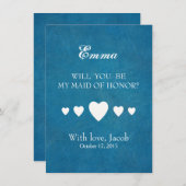 Invitation Tableau Bleu Vous Serez Ma MAIN D'HONNEUR (Devant / Derrière)
