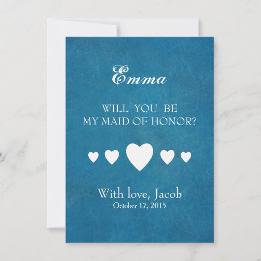 Invitation Tableau Bleu Vous Serez Ma MAIN D'HONNEUR (Devant)