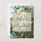 Invitation tableau classique de la faune des oiseaux colibris (Devant)