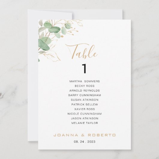 Invitation Tableau classique Eucalyptus Numéro 1 Tableau de s (Devant)