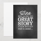 Invitation Tableau craie 5x7 Panneau de vin Parce que (Devant / Derrière)