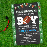 Invitation tableau craie Baby Shower Football