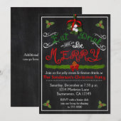 Invitation tableau craie vintage Noël Manger Boire (Devant / Derrière)