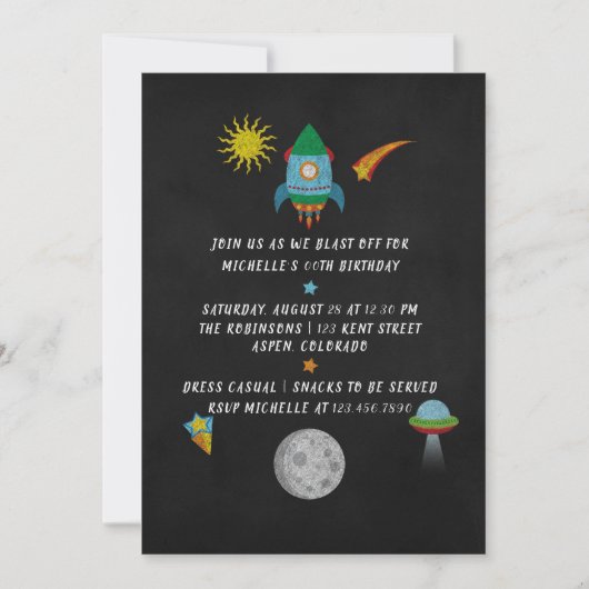 Invitation Tableau de bord de l'espace extra-atmosphérique In (Devant)