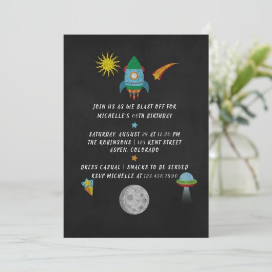 Invitation Tableau de bord de l'espace extra-atmosphérique In (Debout devant)