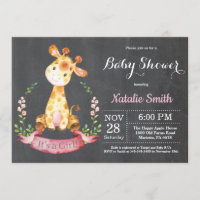 Tableau de bord de l'invitation de Baby shower Gir
