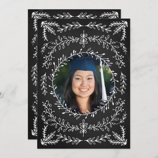 Invitation Tableau de bord de l'invitation de la fête de grad (Devant / Derrière)