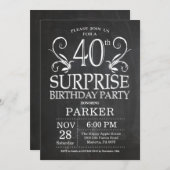 Invitation Tableau de bord de l'invitation surprise 40e anniv (Devant / Derrière)