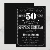Invitation Tableau de bord de l'invitation surprise 50e anniv (Devant / Derrière)