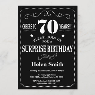 Invitation Tableau de bord de l'invitation surprise 70e anniv