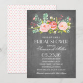 Invitation Tableau de bord du jardin rose | Fête des mariées (Devant / Derrière)