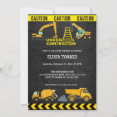 Invitation Tableau de bord en construction Baby shower (Devant)