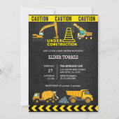 Invitation Tableau de bord en construction Baby shower (Devant)