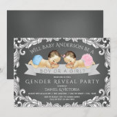 Invitation Tableau de bord Genre Révéler Baby Shower Invitati (Devant / Derrière)