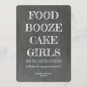 Invitation Tableau de bord GROOMSMAN / BEST MAN Drôle Proposi