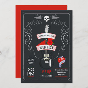 Invitation Tableau de bord Mariage Rock and Roll