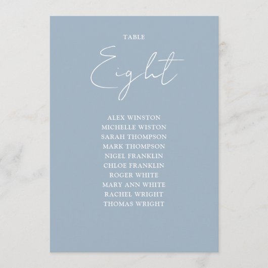 Invitation Tableau de bord moderne bleu poussiéreux Numéro de (Devant)