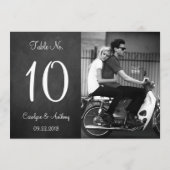 Invitation Tableau de bord moderne Mariage photo Numéro de ta (Dos)