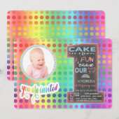 Invitation Tableau de bord numéro un photo FILLE 1er annivers (Devant / Derrière)