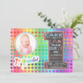 Invitation Tableau de bord numéro un photo FILLE 1er annivers (Debout devant)