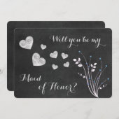 Invitation Tableau de bord Pâté Floral Maid of Honor Invitati (Devant / Derrière)