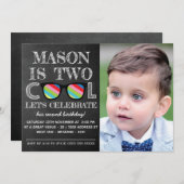 Invitation Tableau de bord photo Deux Cool Anniversaire de de (Devant / Derrière)