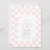 Invitation Tableau de bord rose | Baby shower fille Coeurs mi (Devant)