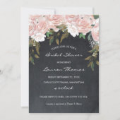 Invitation tableau de bord rose floral (Devant)