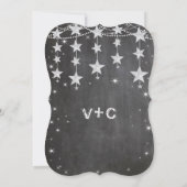 Invitation Tableau de bord rustique Mariage sous les étoiles (Dos)