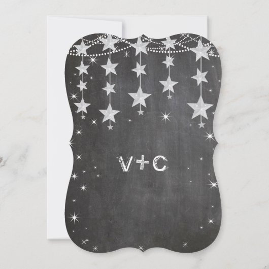 Invitation Tableau de bord rustique Mariage sous les étoiles (Dos)