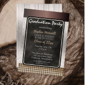Invitation Tableau de bord rustique | Partie de graduation en