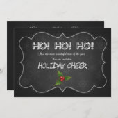 Invitation Tableau de bord unique HO HO HO Xmas Party (Devant / Derrière)