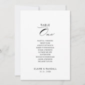 Invitation Tableau de calligraphie Numéro 1 Tableau de sièges (Devant)
