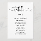 Invitation Tableau de disposition de mariage à l'écriture mod (Devant)