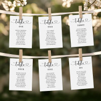 Tableau de disposition de mariage à l'écriture mod