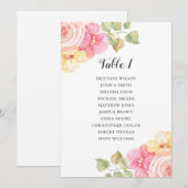 Invitation Tableau de disposition de mariage avec des fleurs  (Devant / Derrière)