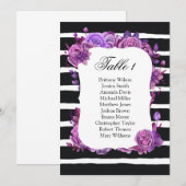 Invitation Tableau de disposition de mariage avec des fleurs  (Devant / Derrière)