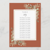 Invitation Tableau de disposition de sièges en terre cuite av (Dos)