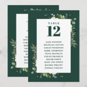 Invitation Tableau de disposition des sièges avec fleurs vert (Devant / Derrière)