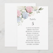 Invitation Tableau de disposition des sièges Floral Blue Pink (Devant / Derrière)